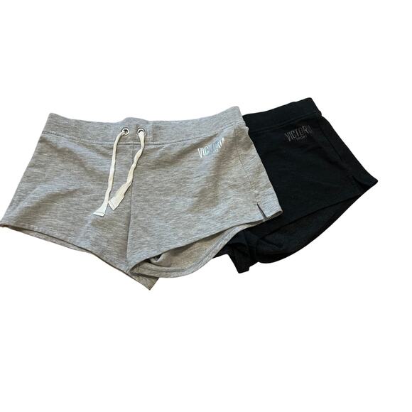 BUNDLE Women’s Victoria Sport Booty Shorts Activewear Size Medium Gray Black - Picture 1 of 5